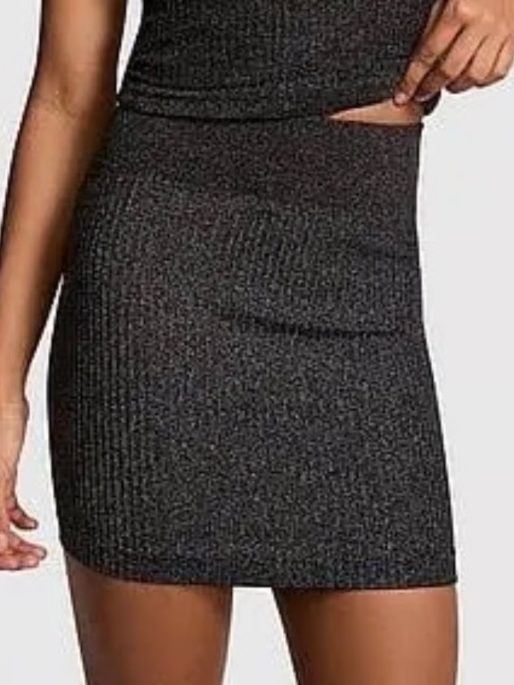 PINK Victoria’s Secret Seamless Shimmer Mini Skirt Black S
